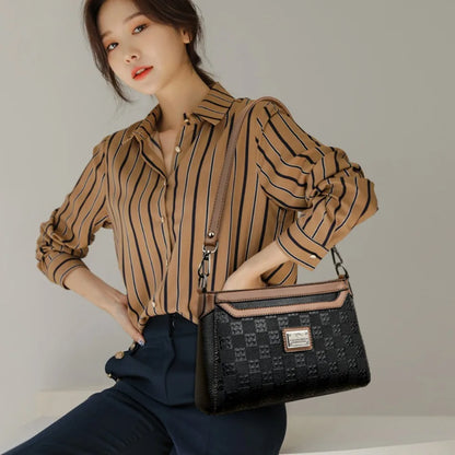 Women's Plaid Leather Crossbody Shoulder Bag – Designer Handbag