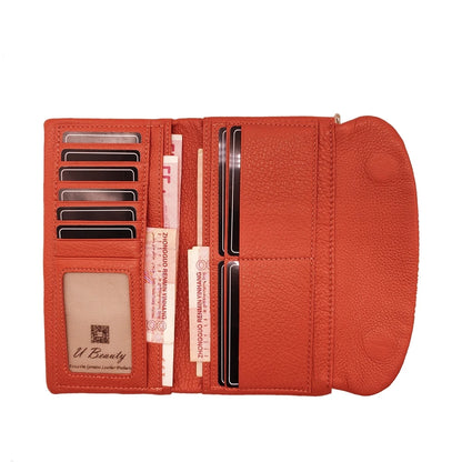Python Pattern Genuine Leather Long Wallet for Women