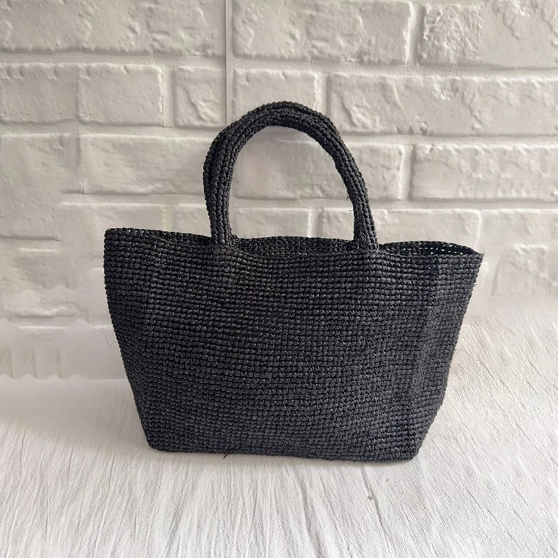 Raffia Woven Tote Bag - Summer Beach Handbag for Women