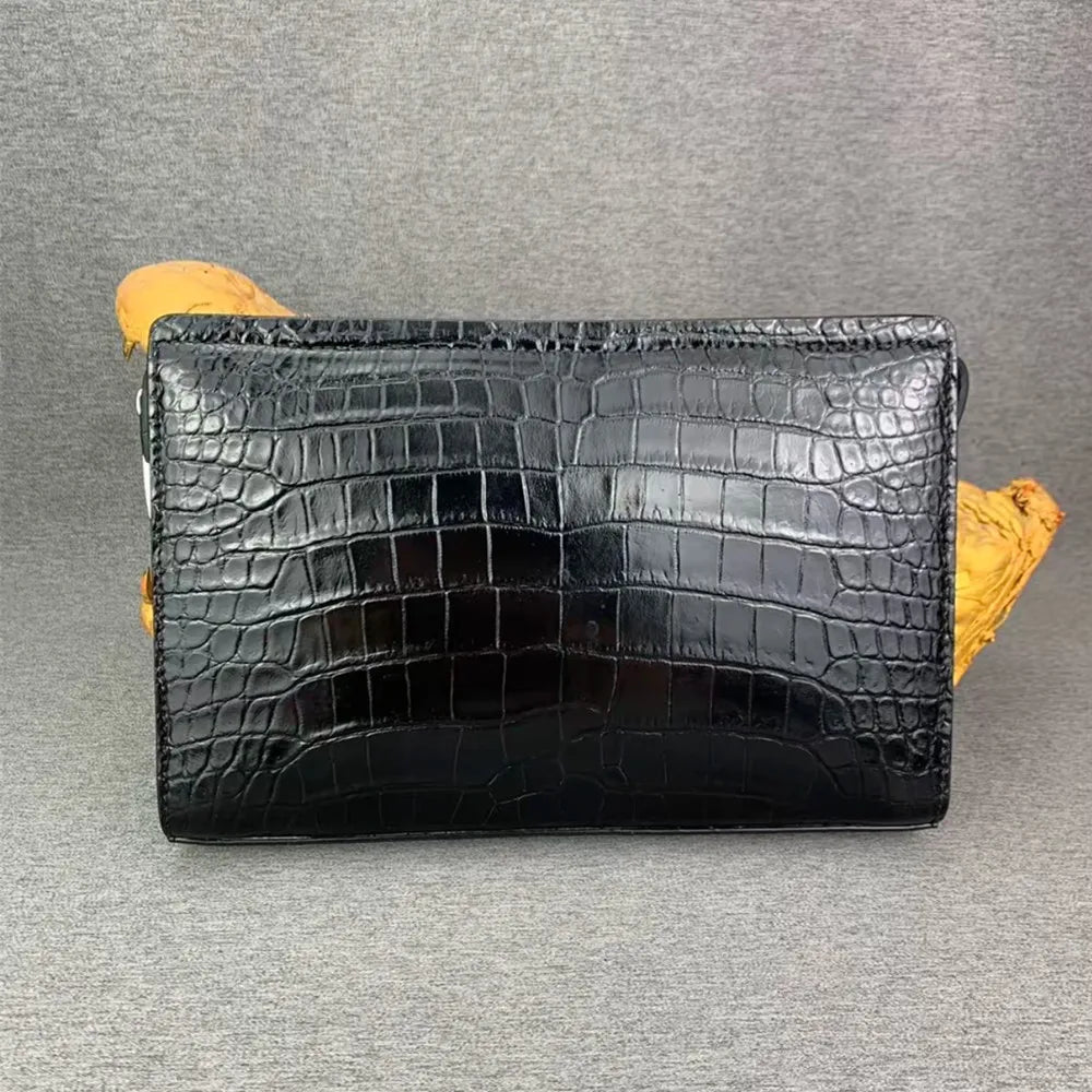 Crocodile Belly Leather Men's Business Clutch Bag with Password Lock