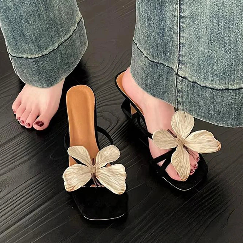Butterfly Mule Slippers – Women's Open Toe Slip-On Sandals