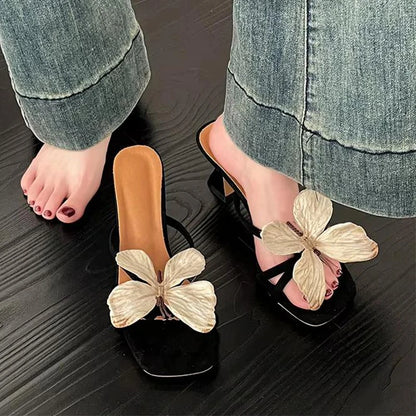 Butterfly Mule Slippers – Women's Open Toe Slip-On Sandals