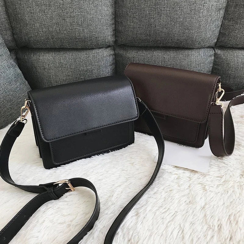 Quilted Chain Flap Crossbody Bag – Women's PU Leather Purse