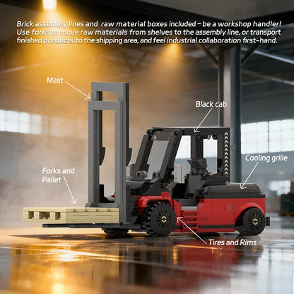 2-in-1 Forklift & Wheel Loader Building Blocks Set | Engineering Bricks