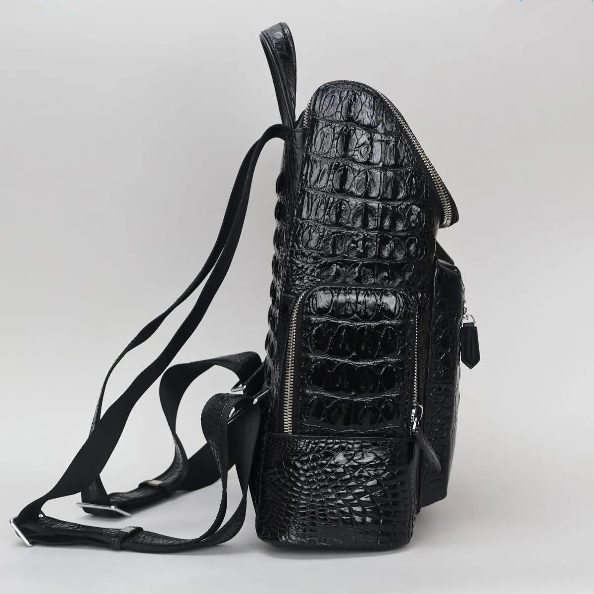 Crocodile Leather Men's Backpack – Large Capacity Laptop Bag