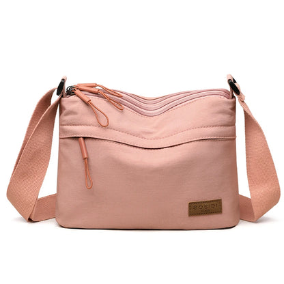 Women's Large Capacity Nylon Crossbody Bag – 3 Pockets