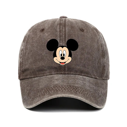 Cartoon Print Washed Baseball Cap – Unisex Vintage Snapback Hat