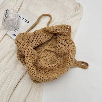 Crochet Mesh Tote Bag – Women's Large Hollow Woven Beach Bag