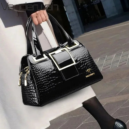Crocodile Pattern Luxury Tote Bag for Women