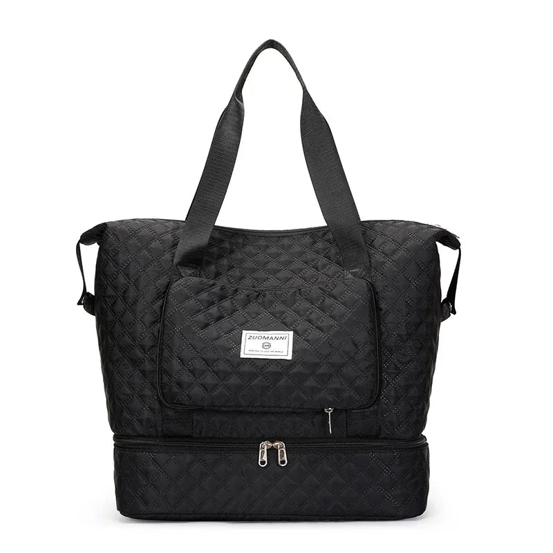 Large Capacity Weekender Bag with Shoe Compartment for Gym & Travel