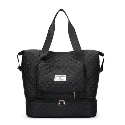 Large Capacity Weekender Bag with Shoe Compartment for Gym & Travel