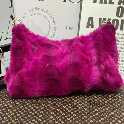 Faux Fur Shoulder Bag – Luxury Women's Crossbody Handbag