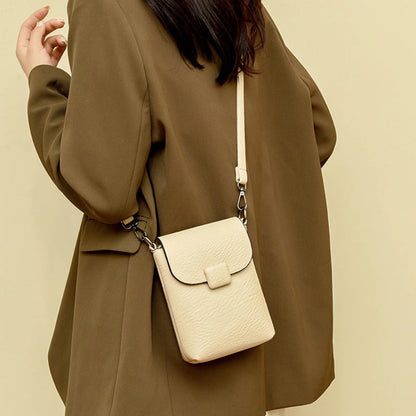 Women's Small Crossbody Phone Bag – Soft Leather Flap Purse