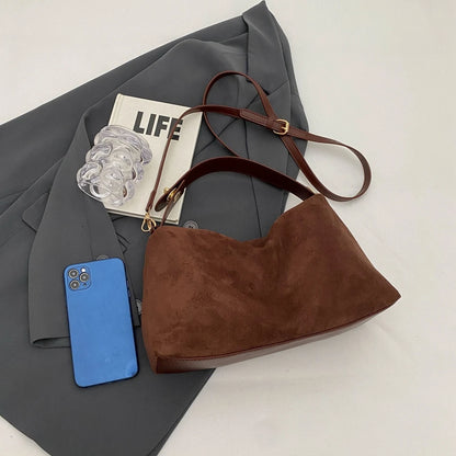 Crossbody Shoulder Bag for Women – Textured Suede Small Tote