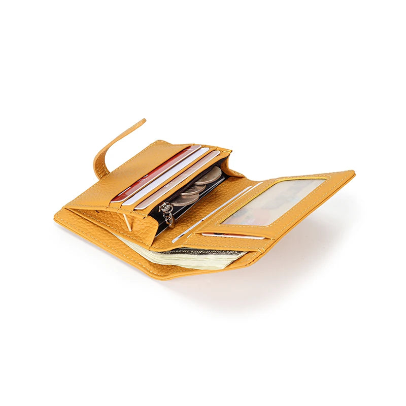 Genuine Leather Small Wallet for Women with Coin Purse