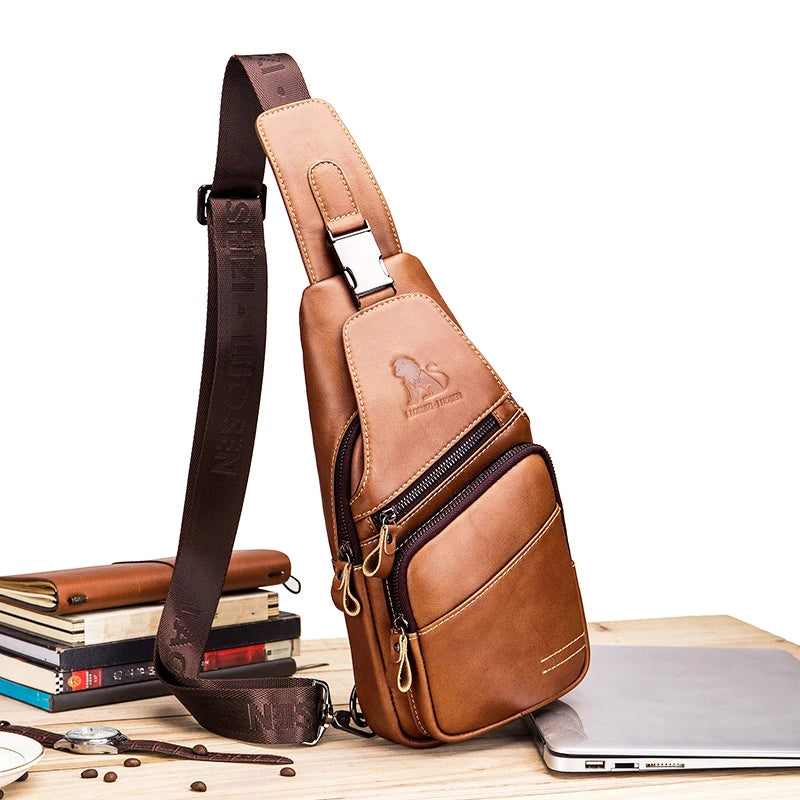 Men's Genuine Leather Backpack – Crocodile Pattern Cowhide