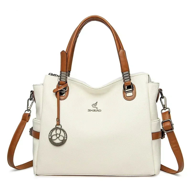 Leather Tote Shoulder Bag for Women – Large Crossbody Handbag