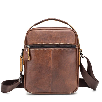 Men's Leather Crossbody Bag – Large Capacity Cowhide Shoulder Bag