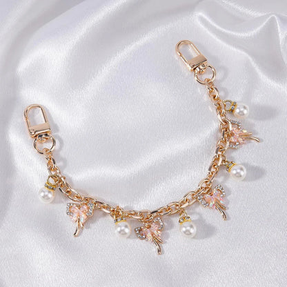 Bag Charm Chain Strap – Pearl Bow & Starfish Pendant Styles