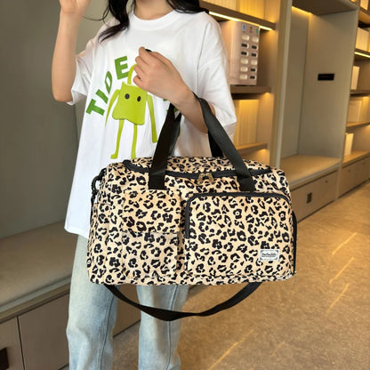Leopard Print Duffle Bag – Large Capacity Sports Travel Bag