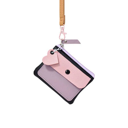 Cute Lanyard Card Holder Wallet – Korean Style Macaron Neck Pouch