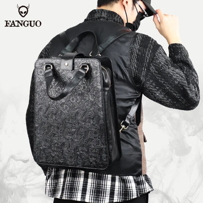 Genuine Leather Anti-Theft Travel Backpack – Vintage Unisex Knapsack