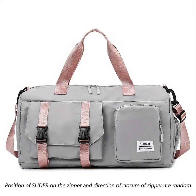 Women's Nylon Gym Bag with Shoe Compartment – Fitness Duffel
