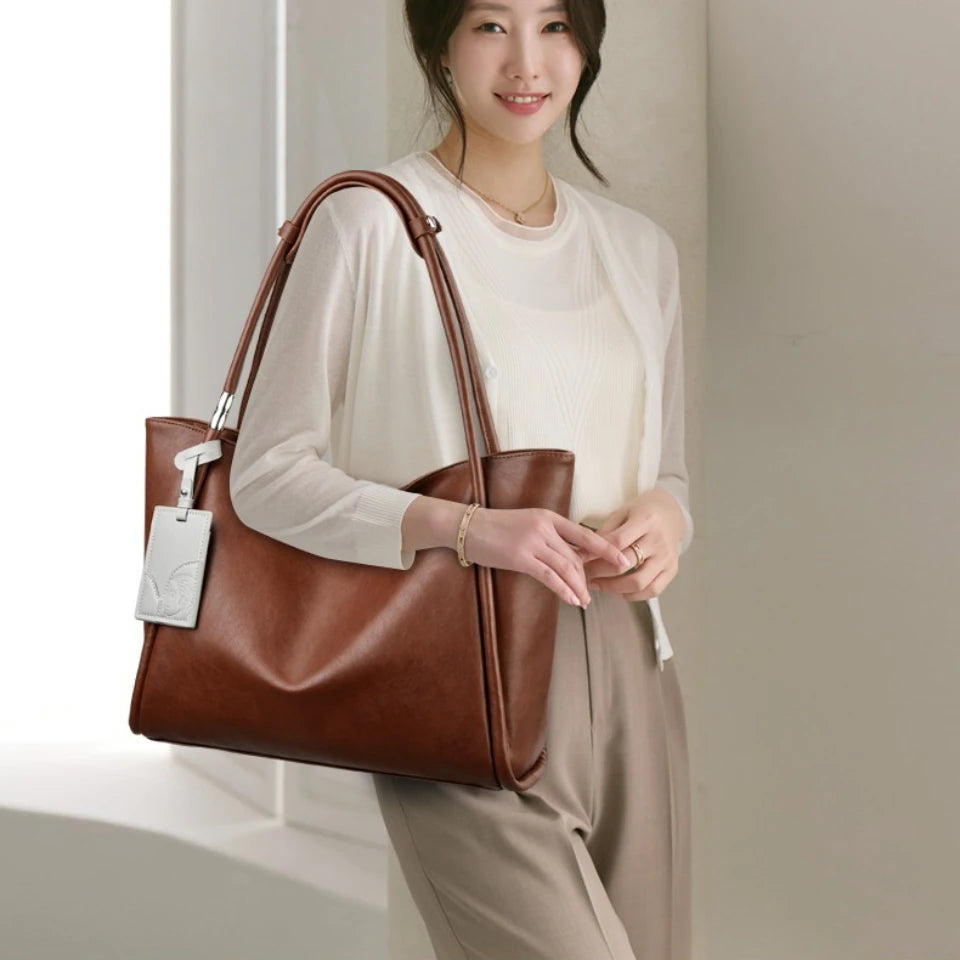 Large Leather Tote Bag for Women – Designer Shoulder Handbag