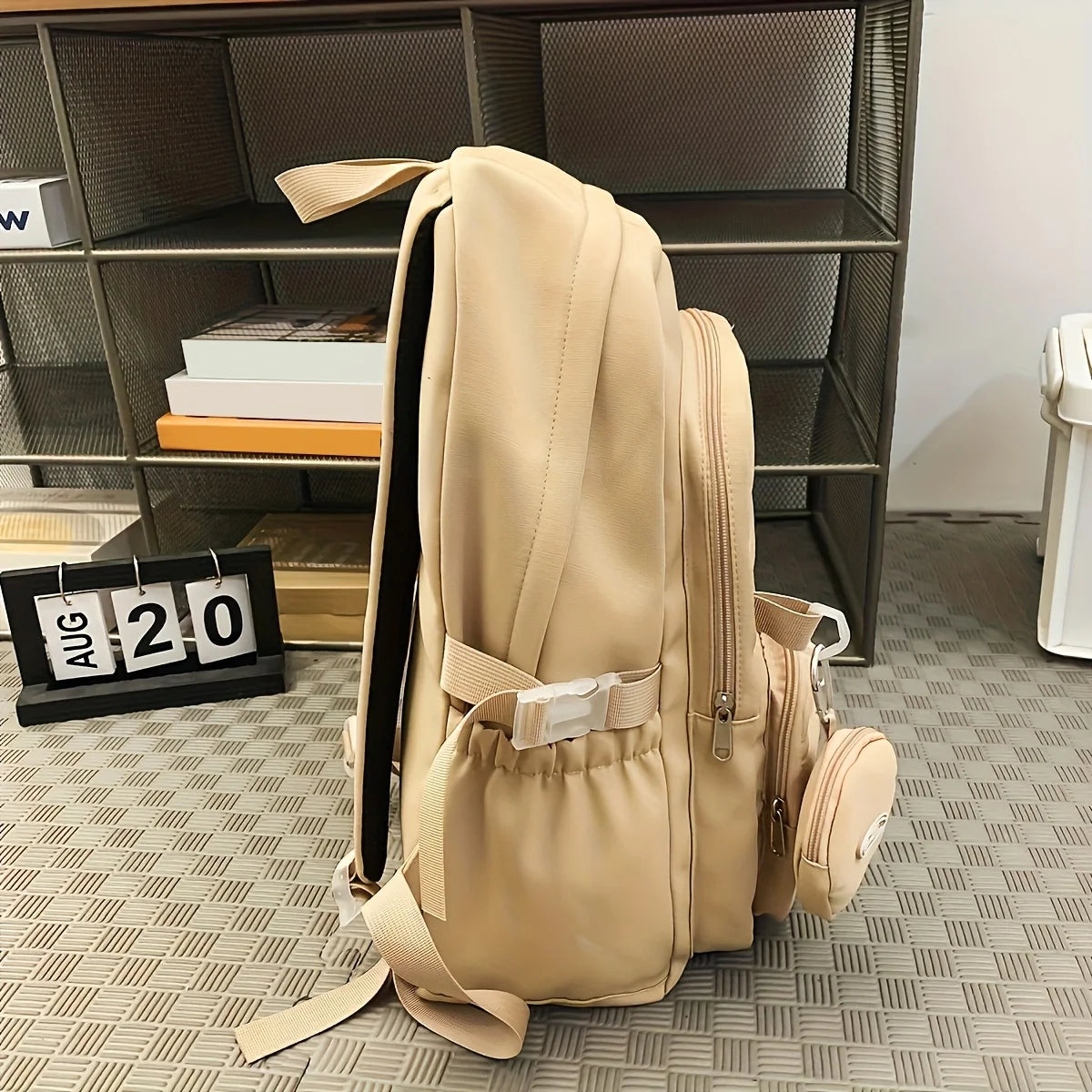 Large Capacity School Backpack with Mini Coin Pouch