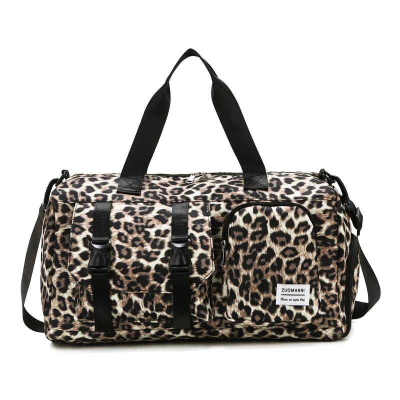 Leopard Print Weekend Gym Bag – Overnight Duffel