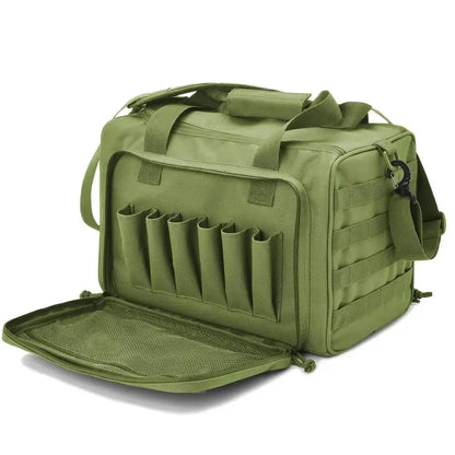 Tactical Gun Range Bag – Deluxe Pistol Shooting Duffel with Magazine Pouches