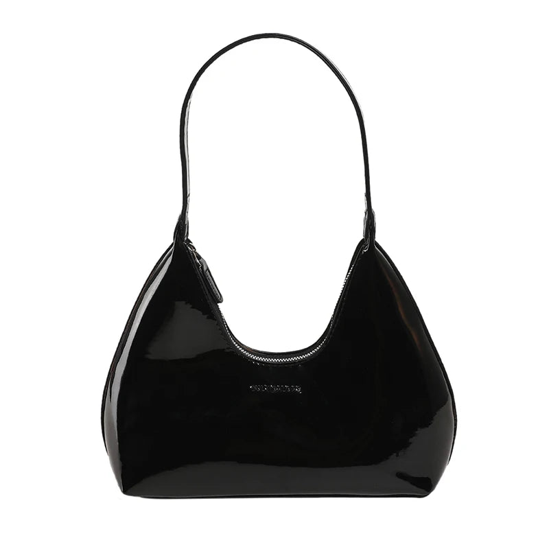 Moods French Style Single Shoulder Bags Women Dazzling Color Patent Leather Underarm Bag Luxury