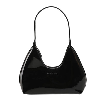 Moods French Style Single Shoulder Bags Women Dazzling Color Patent Leather Underarm Bag Luxury