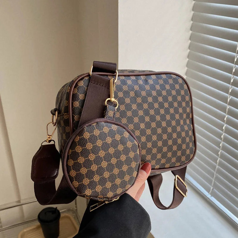 Printed Crossbody Shoulder Bag with Mini Coin Purse