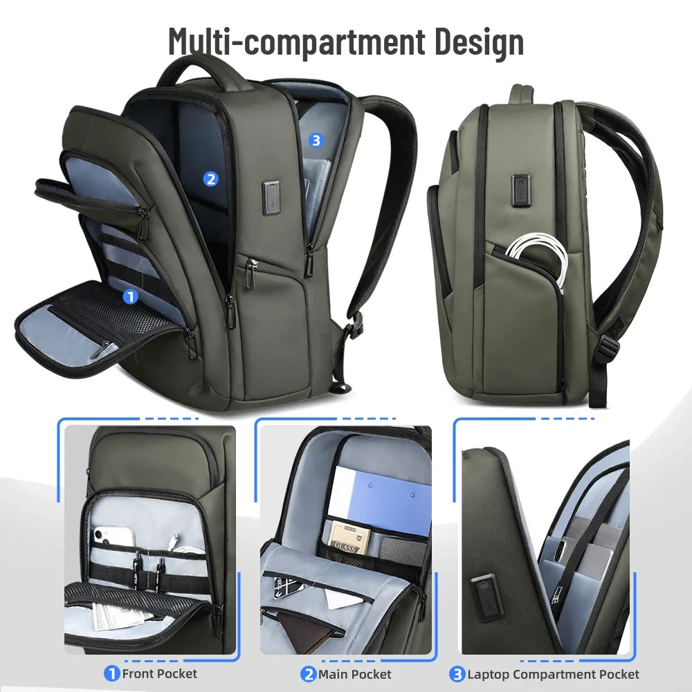 Waterproof Laptop Backpack 17.3 Inch – Men's Business Travel Bag