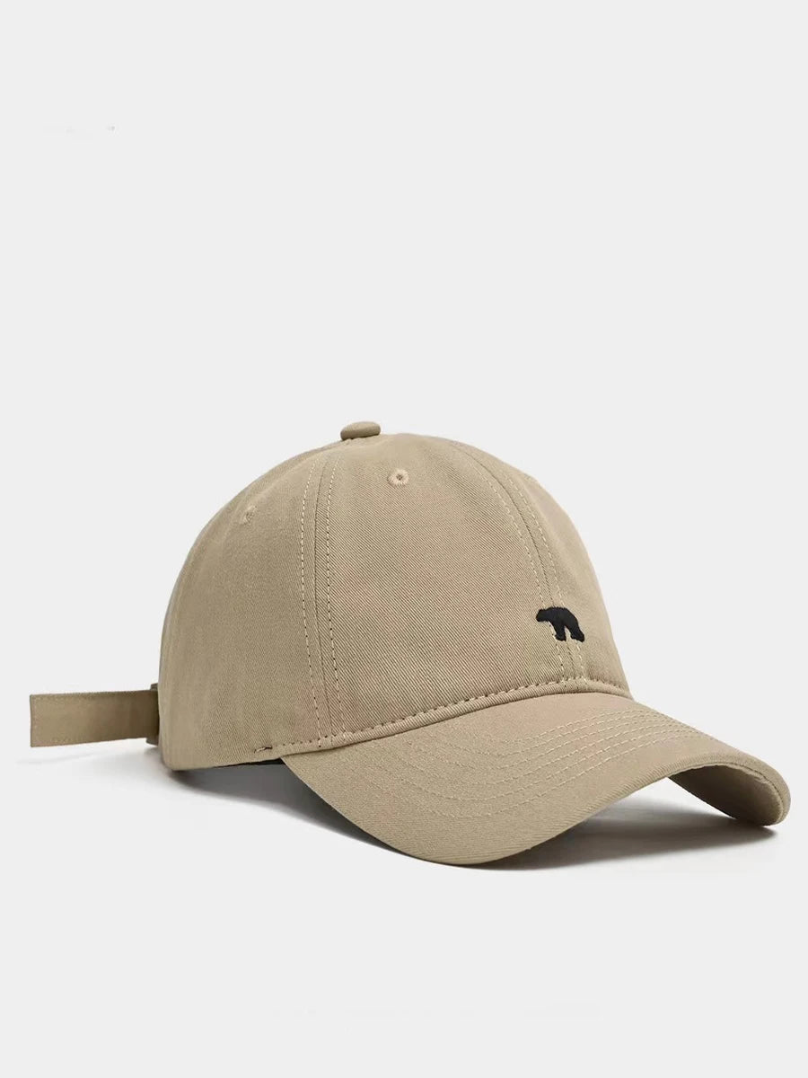 Bear Embroidered Baseball Cap – Unisex Large Brim Dad Hat