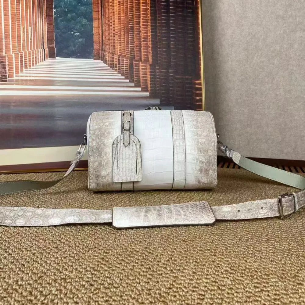 Himalayan Crocodile Leather Boston Bag – Men's Luxury Crossbody