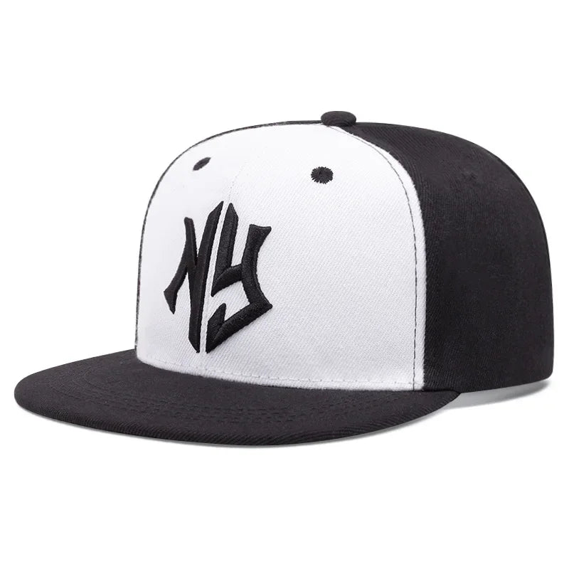 NY Embroidery Snapback Baseball Cap – Unisex Flat Brim Hat