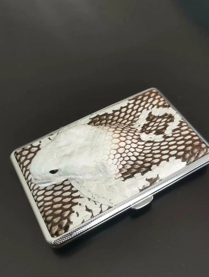 Python Snake Skin Cigarette Case – Genuine Leather Ultra-Thin Holder