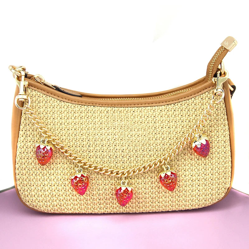 Strawberry Bag Charm Chain – Cute Pendant Keychain Accessory