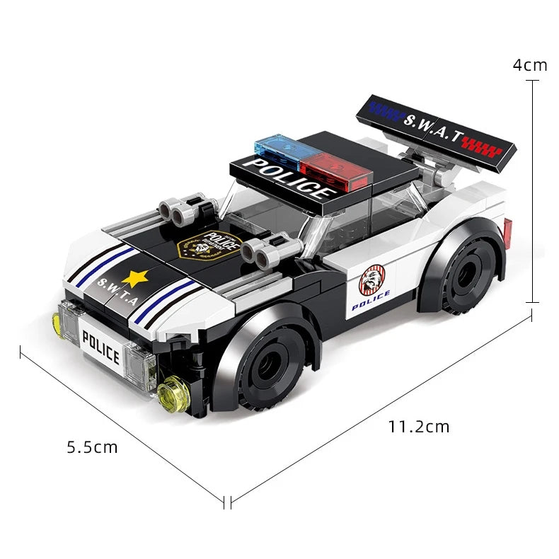 Police Car & Fire Truck Building Block Toy Set – DIY Emergency Vehicles