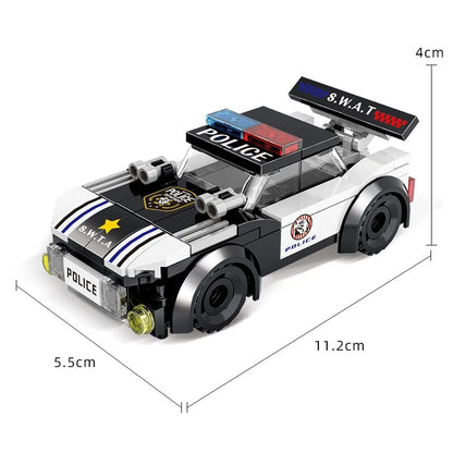 Police Car & Fire Truck Building Block Toy Set – DIY Emergency Vehicles
