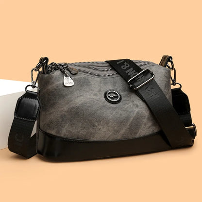 3-Layer Crossbody Bag for Women – Soft PU Leather Shoulder Bag