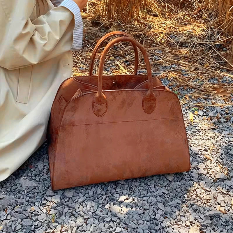 Women's Large Capacity Retro Leather Tote Bag