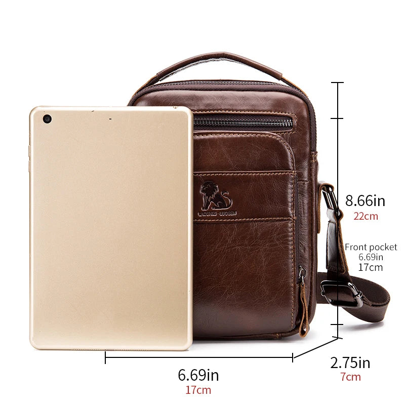 Men's Leather Crossbody Bag – Top-Layer Cowhide Shoulder Bag