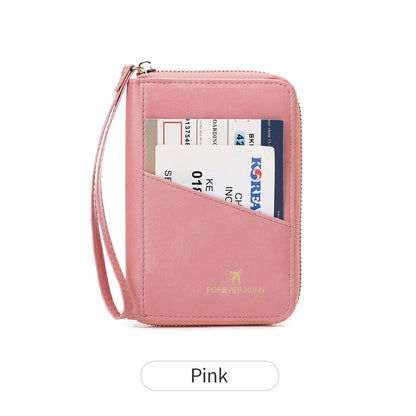 RFID Blocking Passport Wallet – PU Leather Travel Organizer for Men & Women