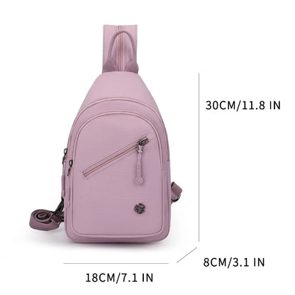 Women's Waterproof Nylon Sling Chest Bag – Lightweight Crossbody Shoulder Bag