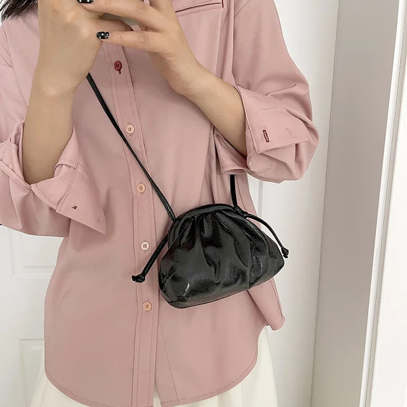 Ruched Cloud Hobo Bag – Soft PU Leather Crossbody for Women