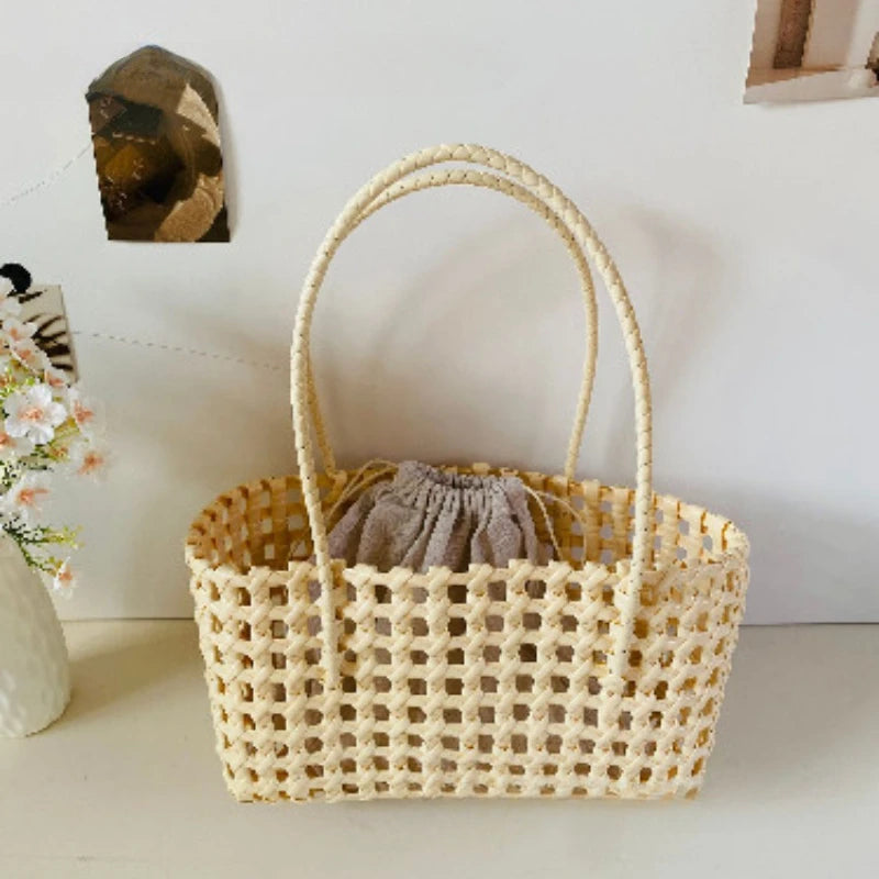Handmade Woven Straw Beach Bag for Women – Summer Tote