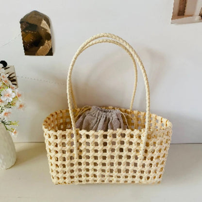Handmade Woven Straw Beach Bag for Women – Summer Tote
